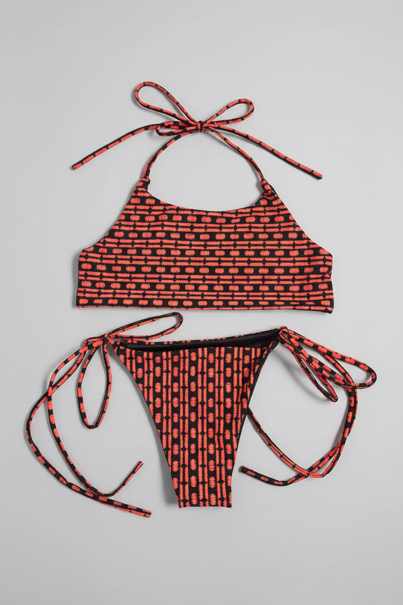 The Ember Set- Reversible Orange Brick/Black Ribbed