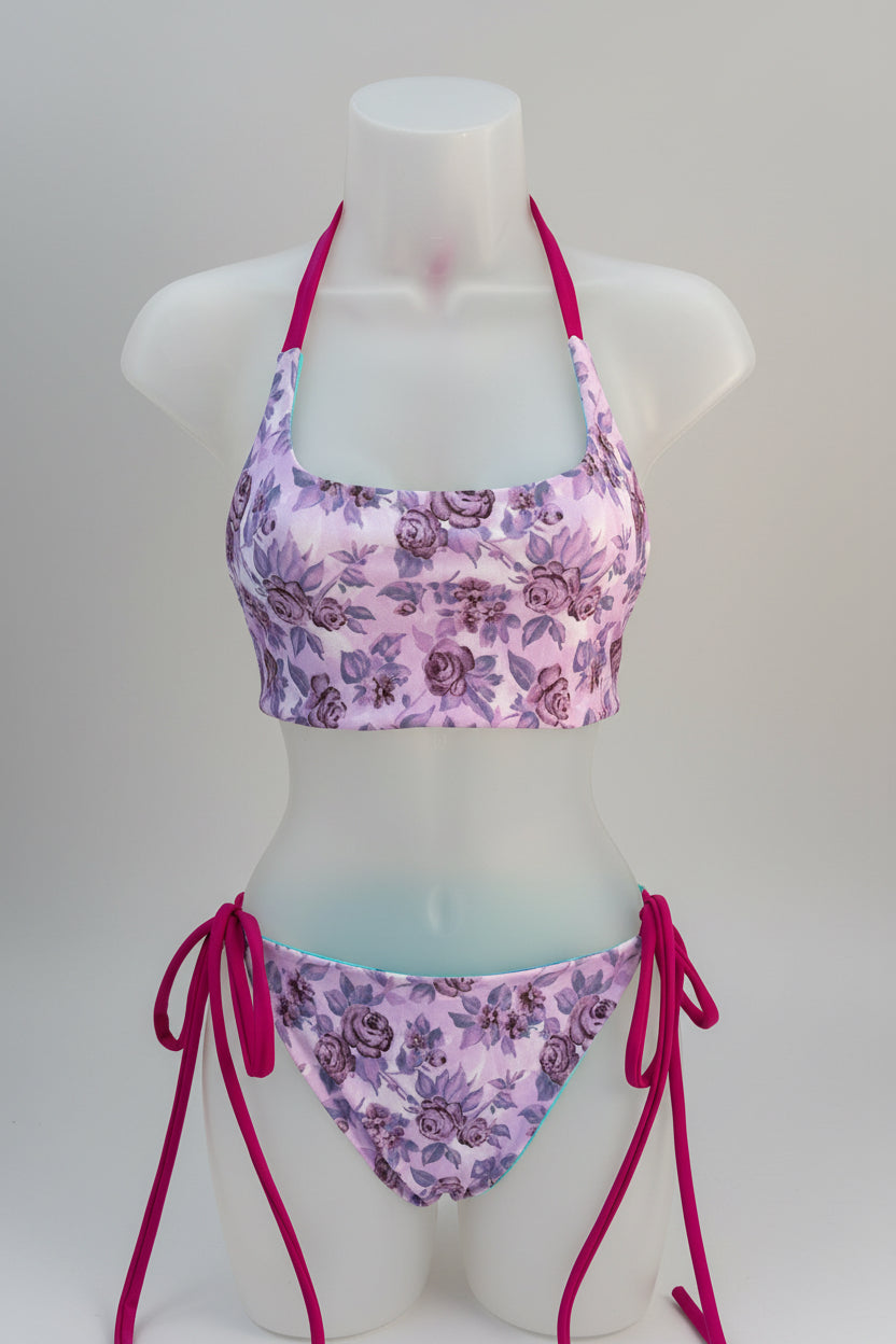 The Ember Set- Reversible Neon Floral/Purple Floral