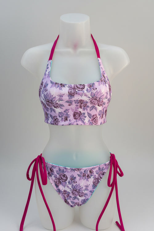 The Ember Set- Reversible Neon Floral/Purple Floral
