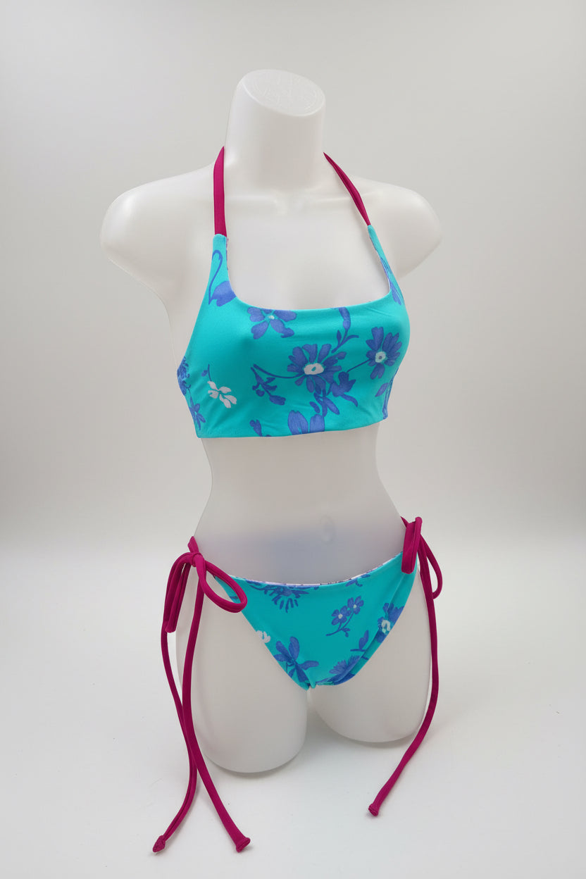 The Ember Set- Reversible Neon Floral/Purple Floral