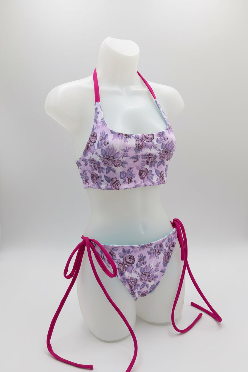 The Ember Set- Reversible Neon Floral/Purple Floral